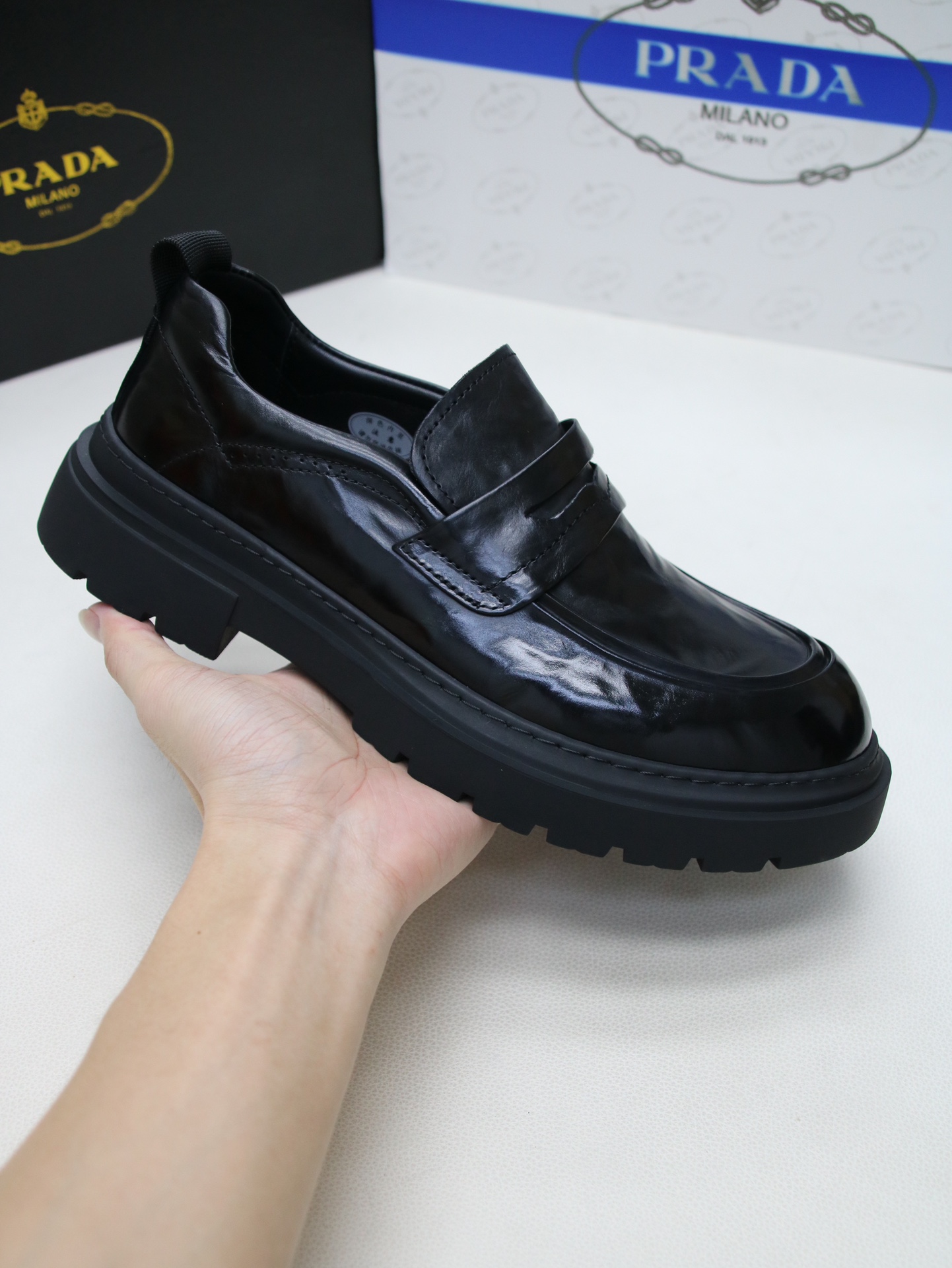 PRADA Black Leather Casual - Formal PCL5 - Image 7