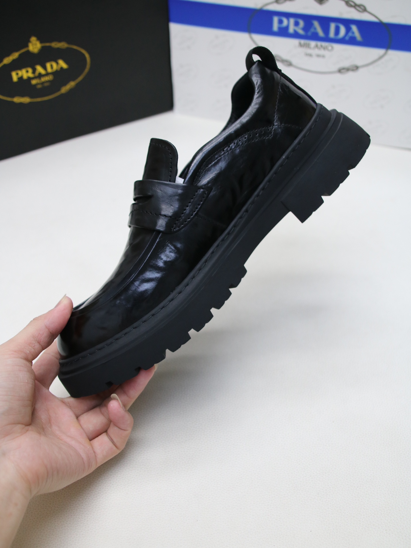 PRADA Black Leather Casual - Formal PCL5 - Image 4
